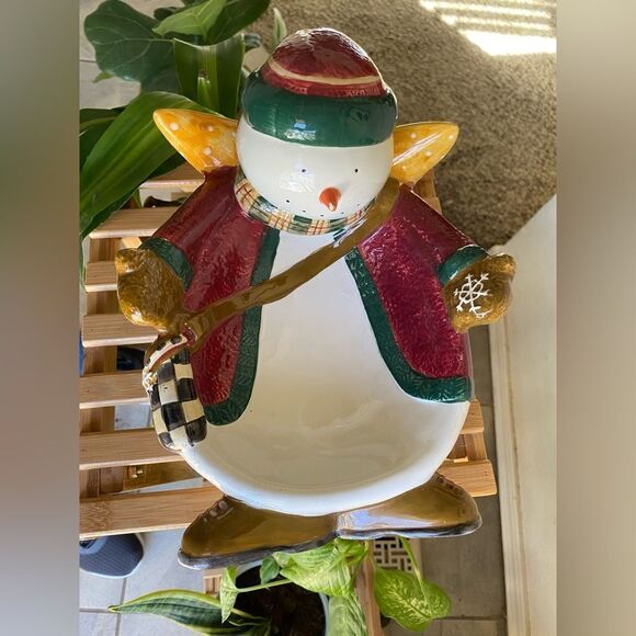Debbie Mumm Snow Angel 3D Dish Snowman Candy Bowl, Vintage Debbie Mumm by Sakura - Picture 6 of 7